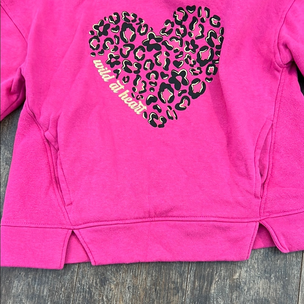 bcg Pink Hoodie with Heart Design and Long Sleeves - Picture 5 of 12